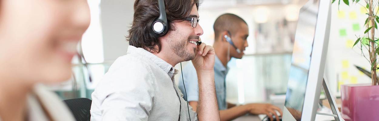 Mensen van een callcenter